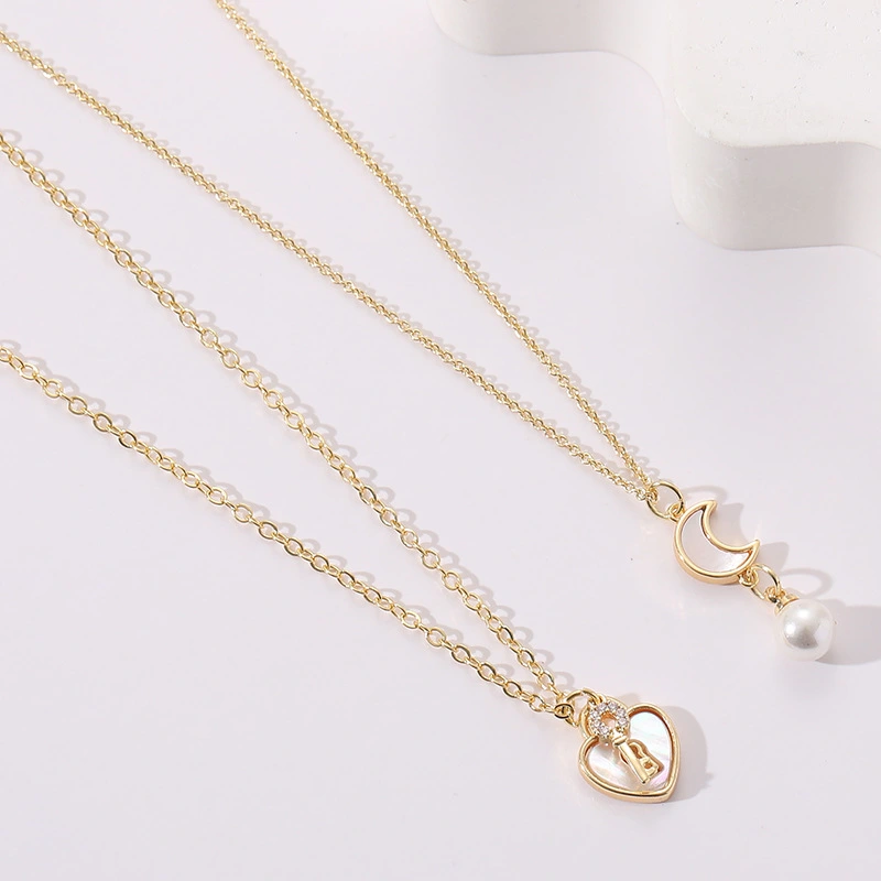 Love Key Shell Pendant Necklace