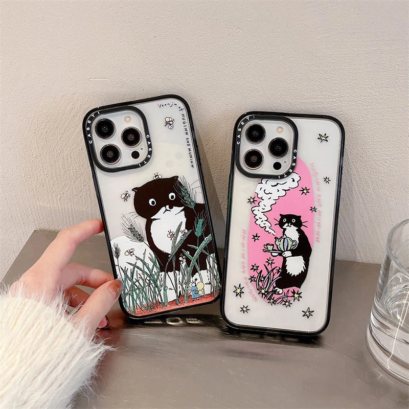 Cartoon Cute Funny Little Black Cat Phone Case