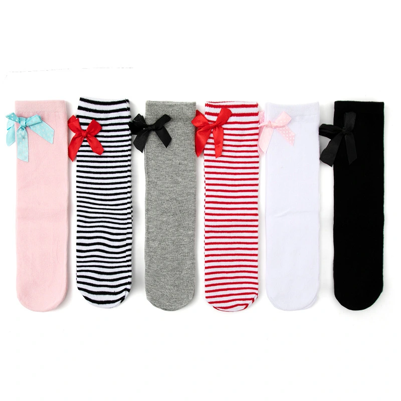 Solid Color Bow Princess Socks Cotton Kid's