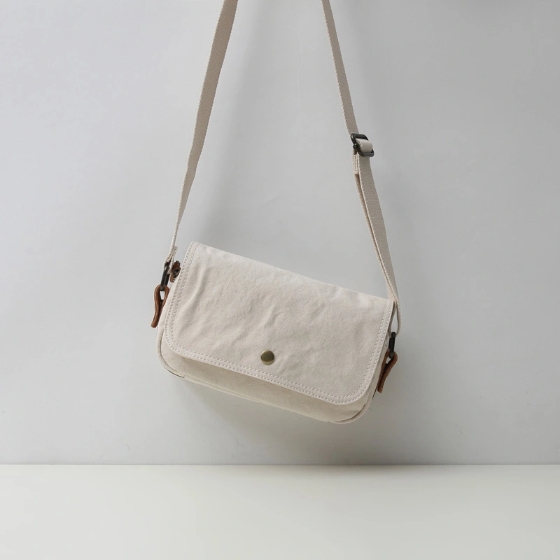 Canvas With Leather Small Single Shoulder Crossbody Bag Female