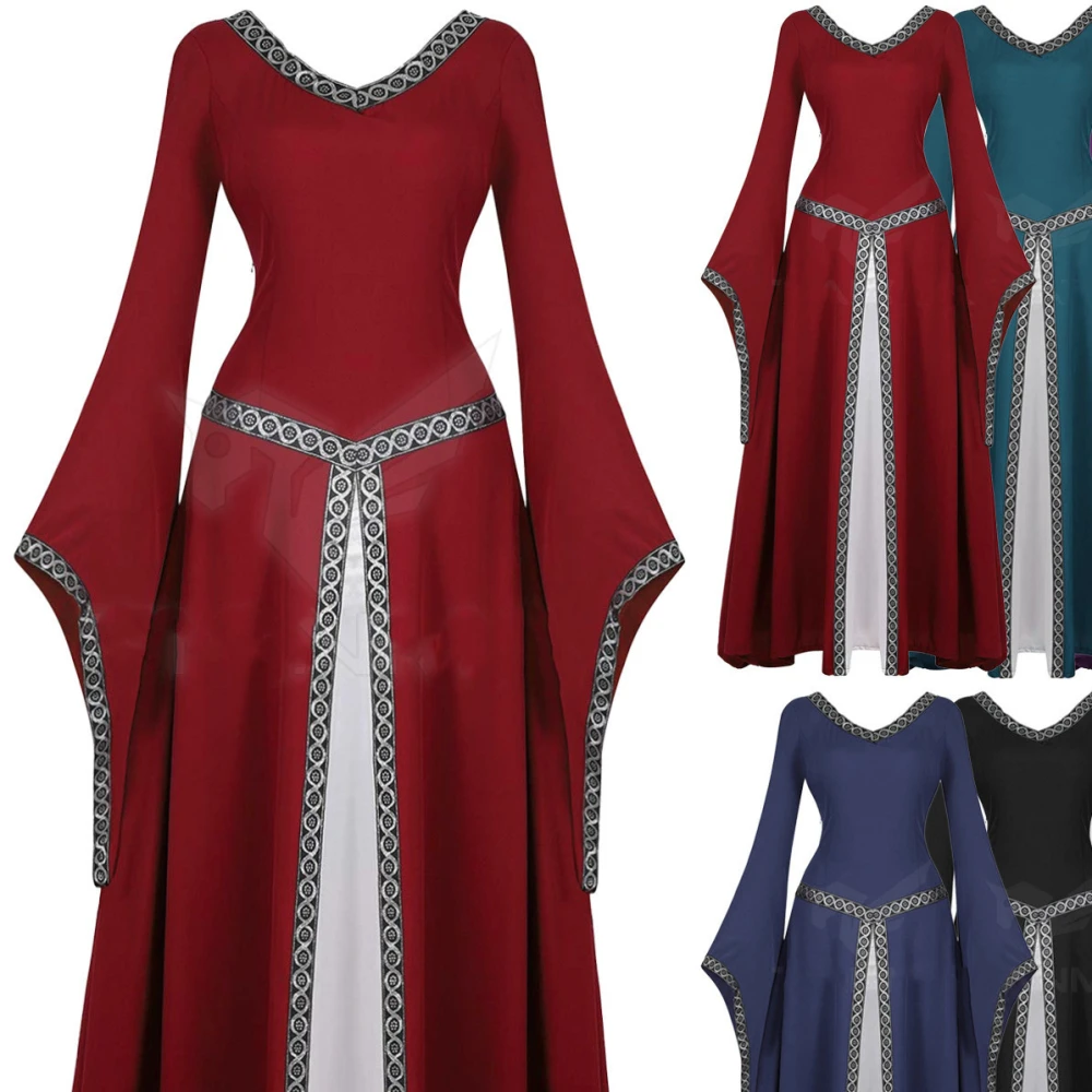 Halloween Medieval Vintage Costume Women Dresses