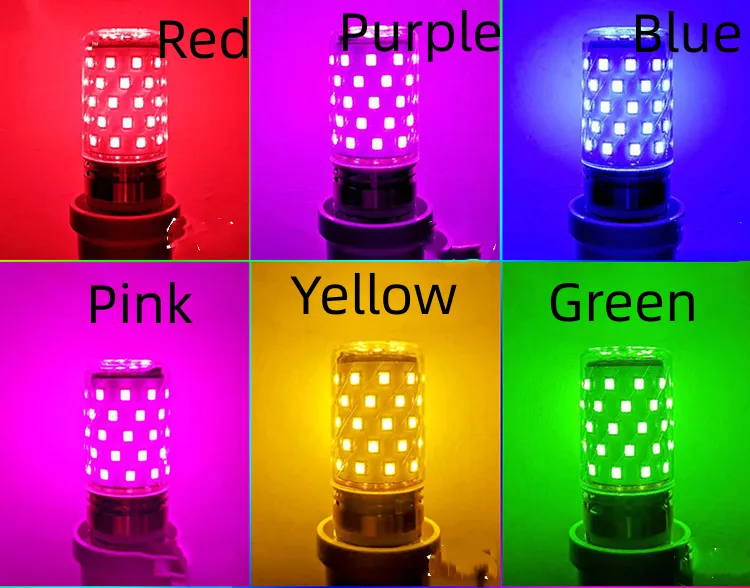 Led Color Bald Strong Color Light Corn Lamp E27E14 Screw Mouth Red Blue Green Pink Light Bulb