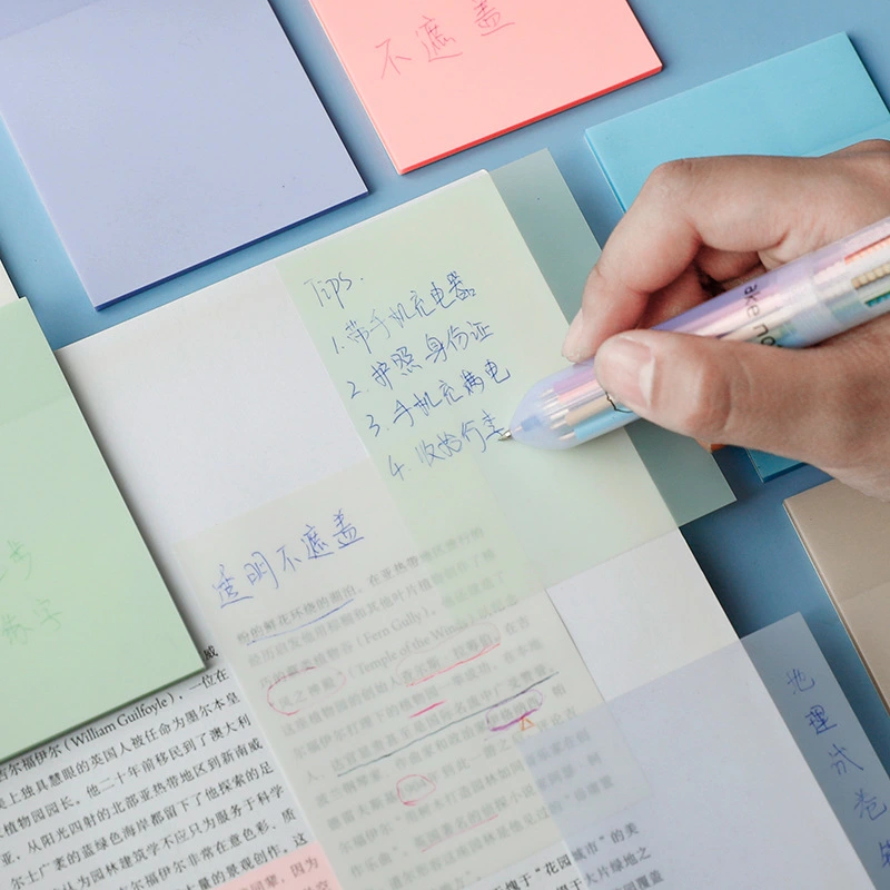 Transparent Sticky Note Pads Waterproof Self-Adhesive Mem