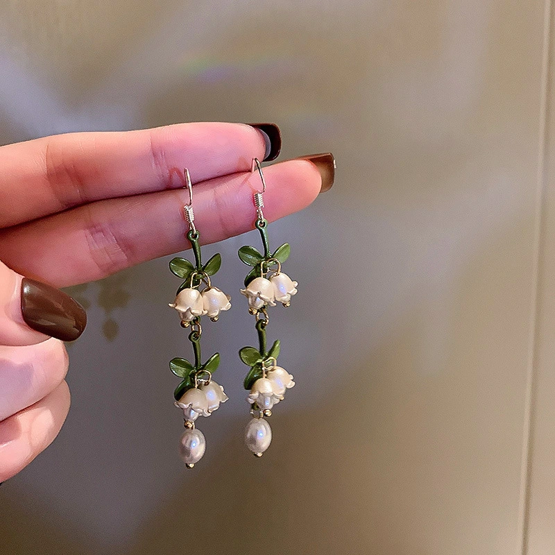 Pearl Lily Of The Valley Earrings Personality Flower Forest