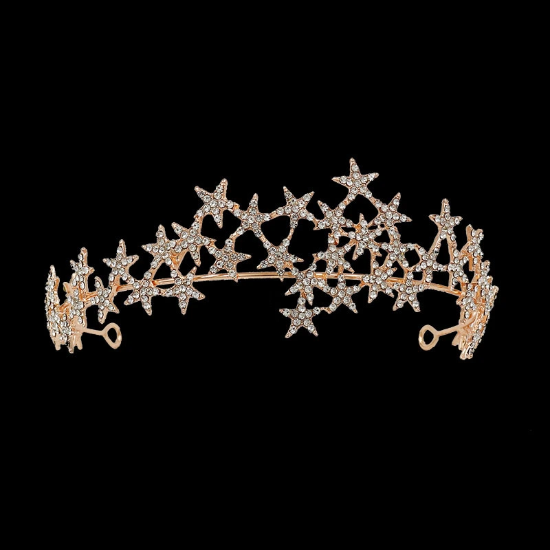 Five Pointed Star Rhinestone Bridal Headwear