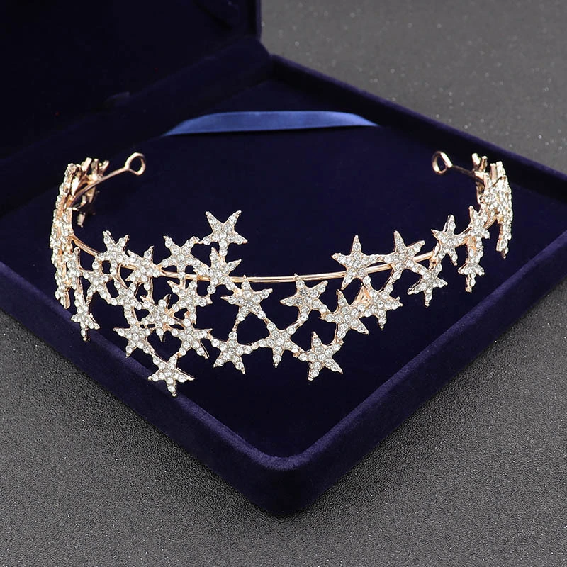 Five Pointed Star Rhinestone Bridal Headwear