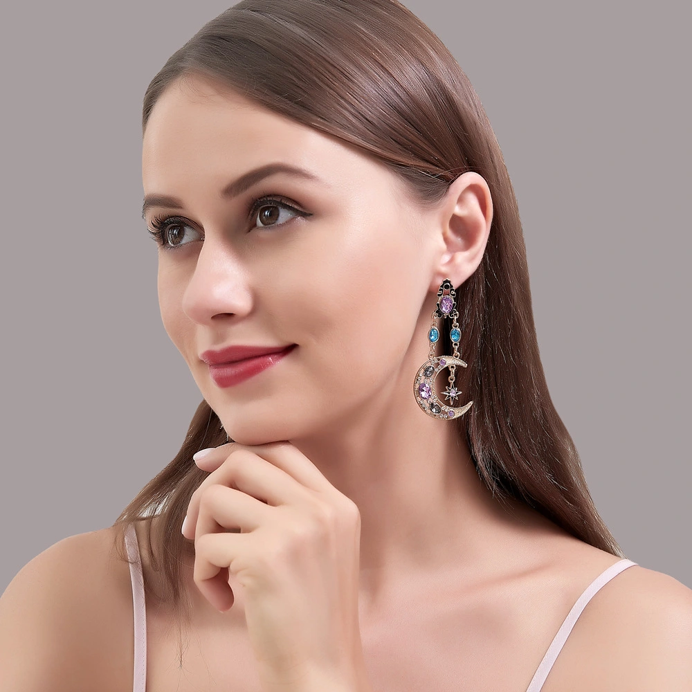 Baroque Earrings Retro Long Asymmetric