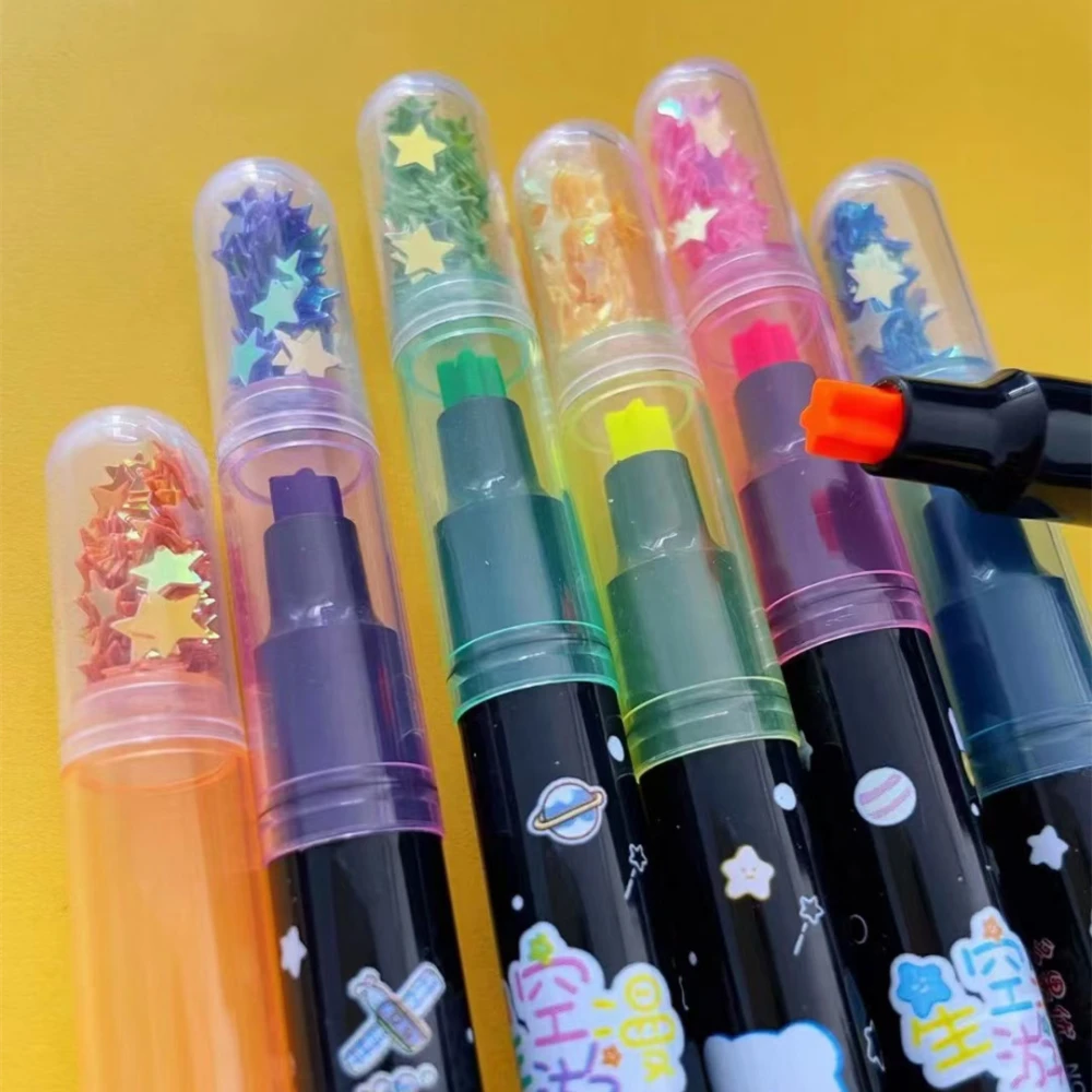 6Pcs Children's Star Highlighter Stationery Prize