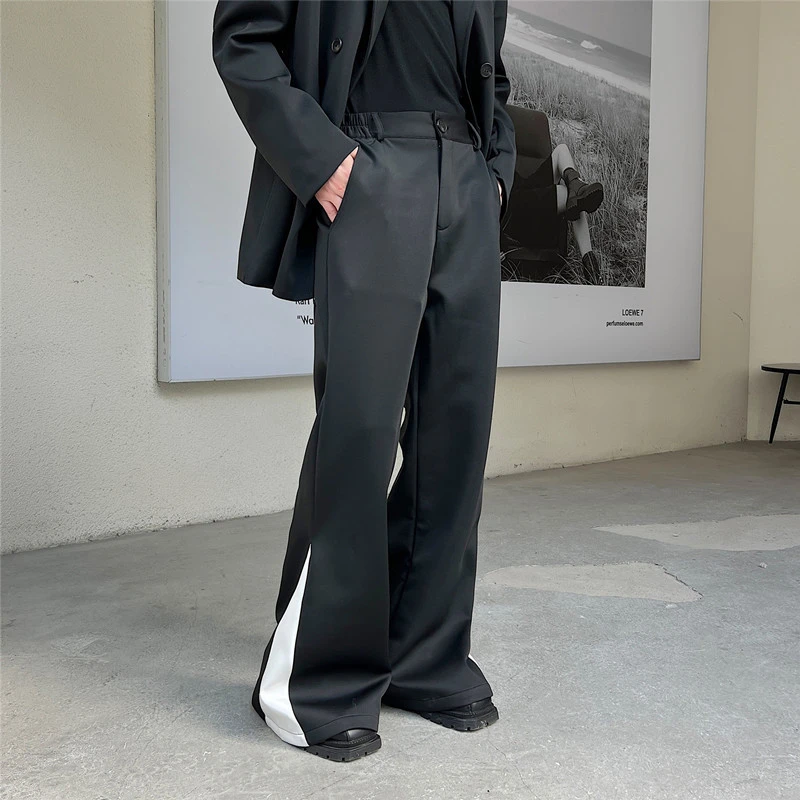 Space Cotton Suit Color Contrast Flare Pants