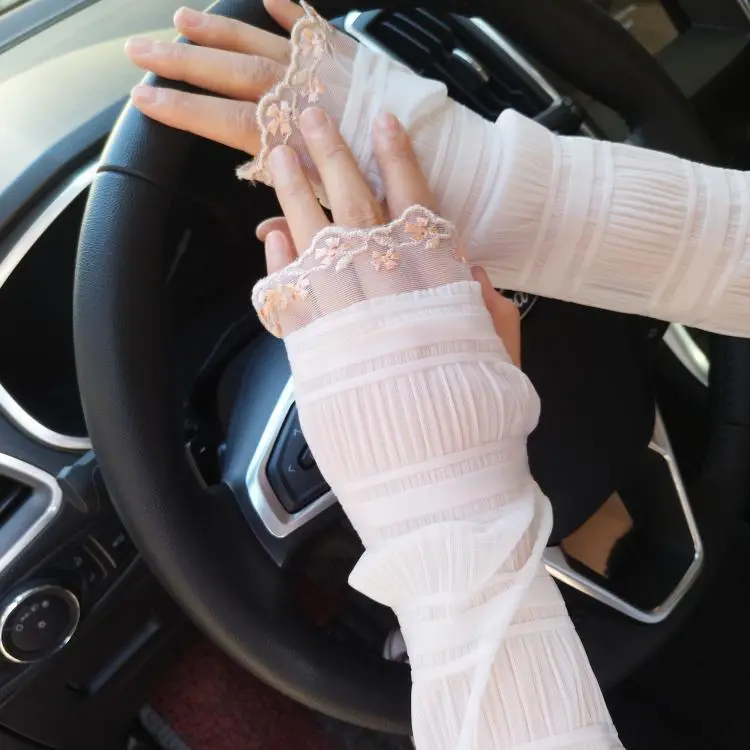 Sun Protection Gloves Women's Extended UV Protection Ice Silk Arm Protector Sleeves