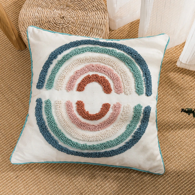 Modern Simple Loop Pile Round Pillow Cover