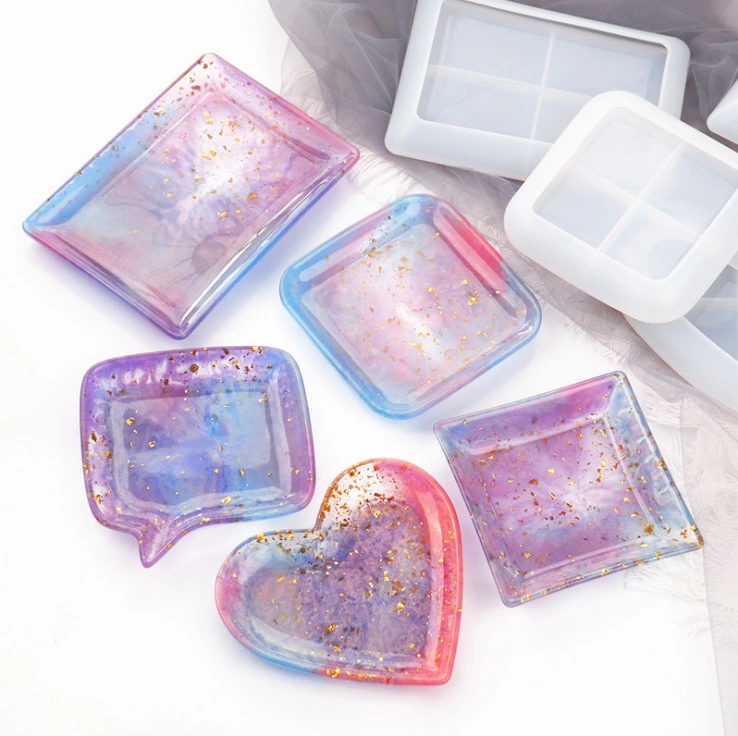 Diy Drop Crystal Resin Square Love Dish Silicone Mold