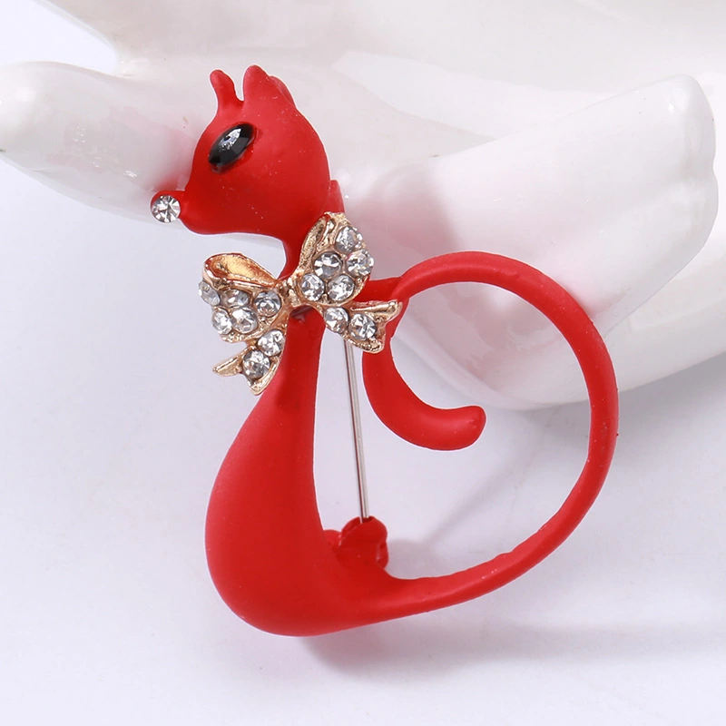 Cartoon Alloy Diamond Animal Corsage Ornament Brooch