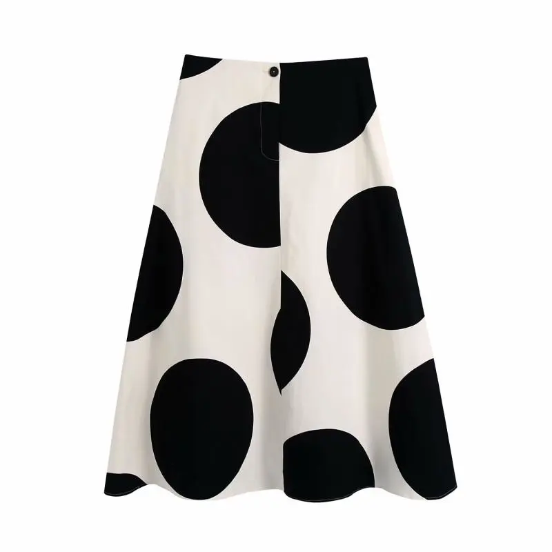 Women's A-type Contrast Polka Dot Printed Skirt