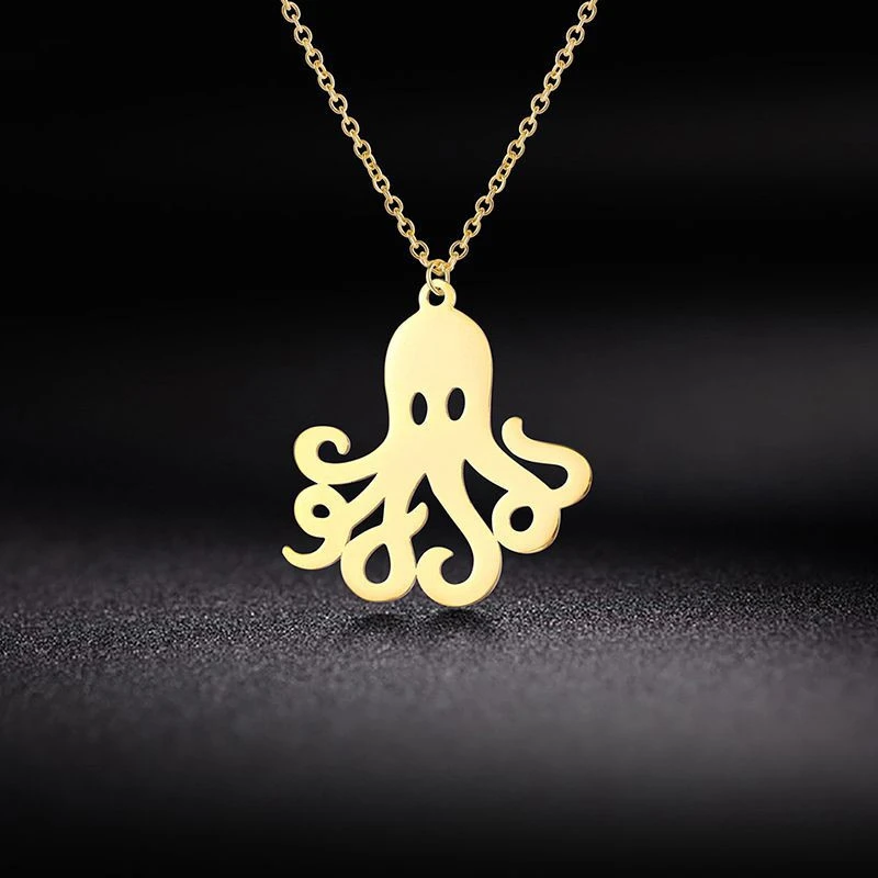 Stainless Steel Pendant Necklace Female Yoga Cute Octopus