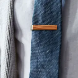 Solid Wood Men's Neckline Clip British Style Men's Simplicity Business Tie Clip