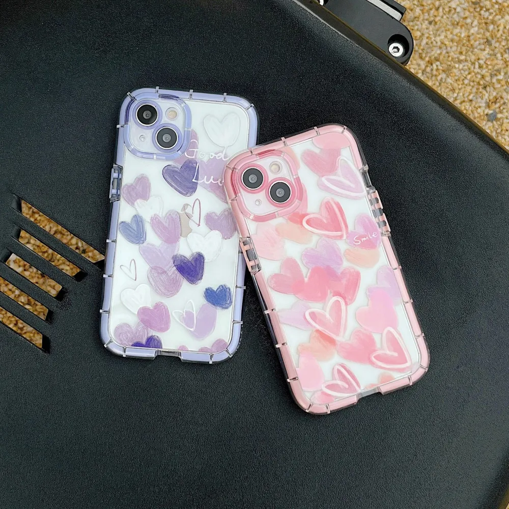 Glow Soft Color Small Love Mobile Phone Case Silicone