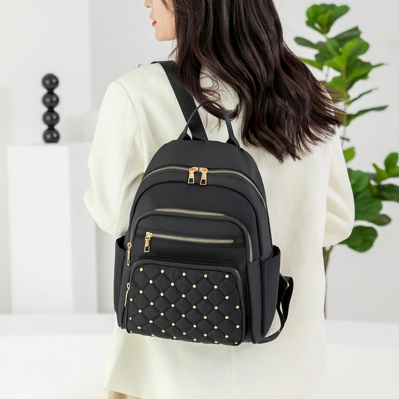 Rhombus Sewing Rivet Fashion Backpack