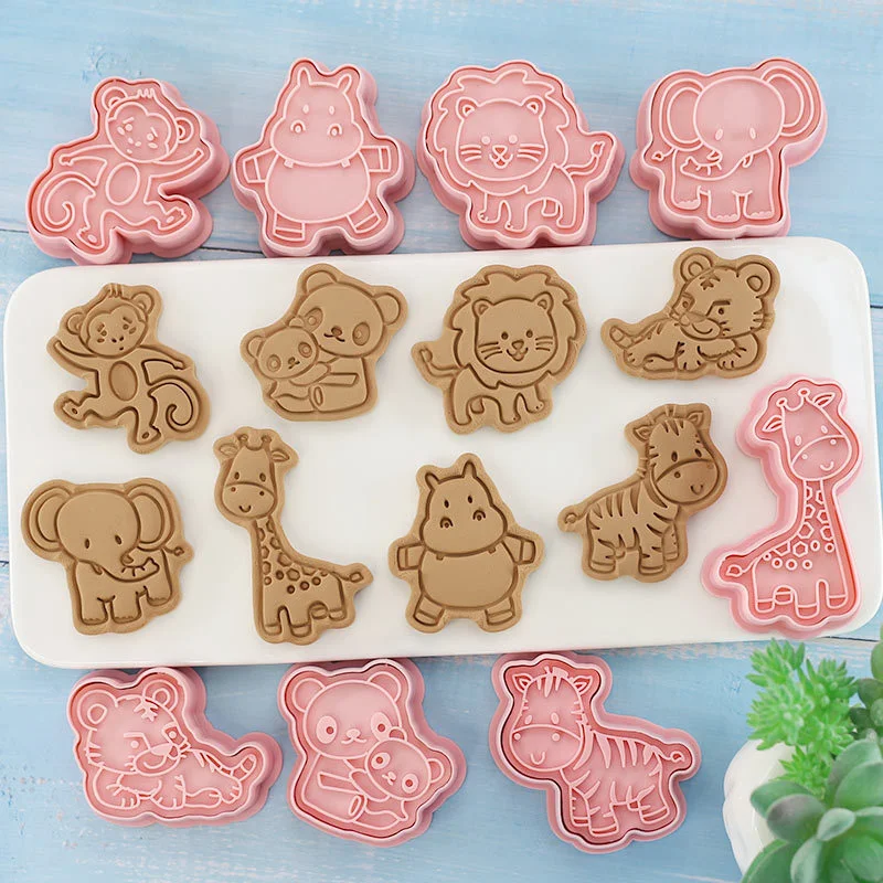 8-piece Set Forest Animal Biscuit Mold Cartoon Giraffe