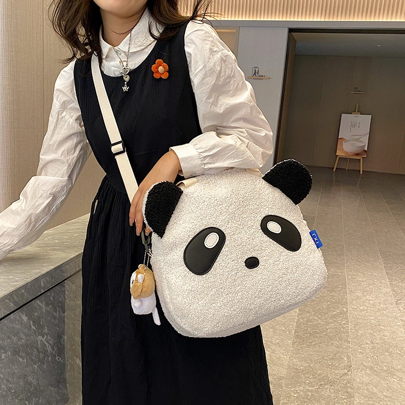 Lamb Hair Women's New Plush One-shoulder Cartoon Cute Messenger Bag