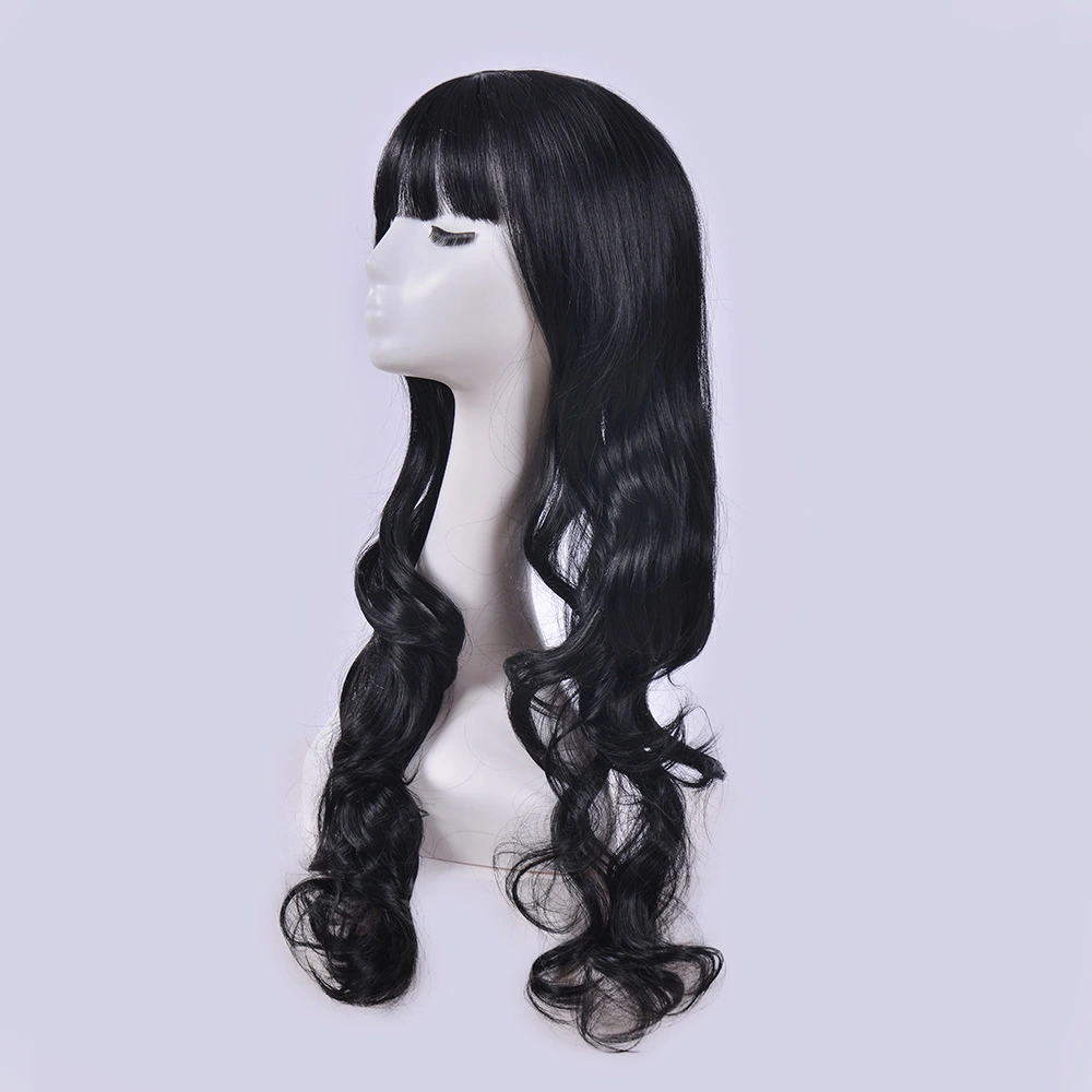 Full Head Pull-over Style Air Bangs High Temperature Silk Curls