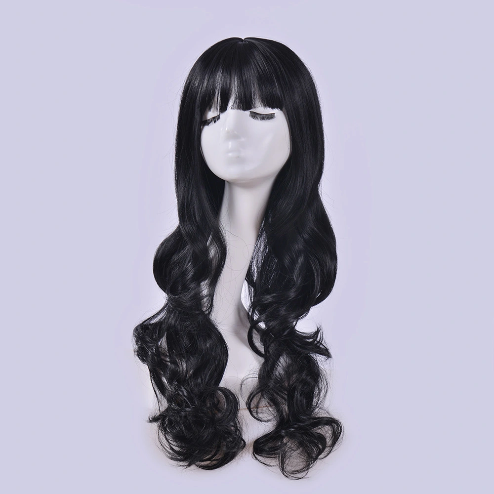 Full Head Pull-over Style Air Bangs High Temperature Silk Curls