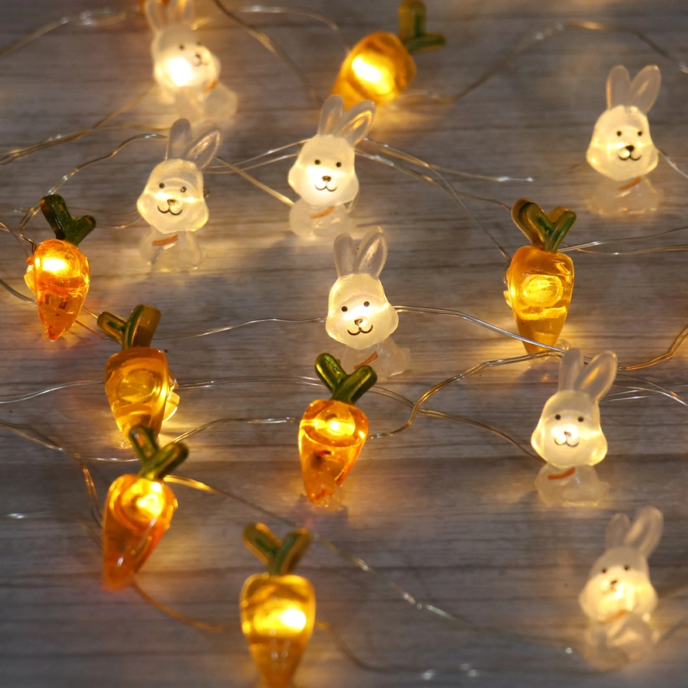 Easter Day Decorative Carrot Bunny String Lights