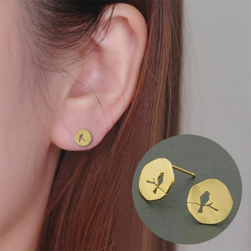 Women's Temperament Simple Branch Bird Earrings