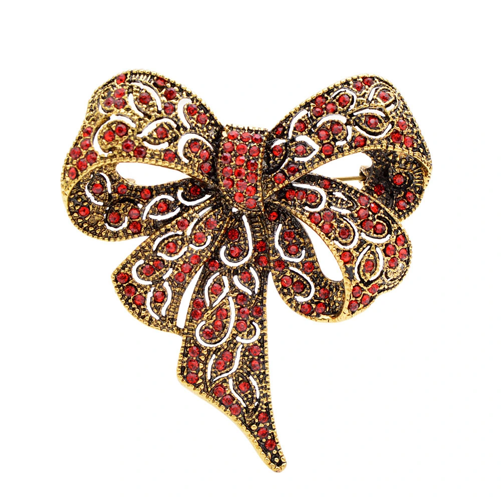 Diamond Bow Brooch Fashion Retro Accessories Female