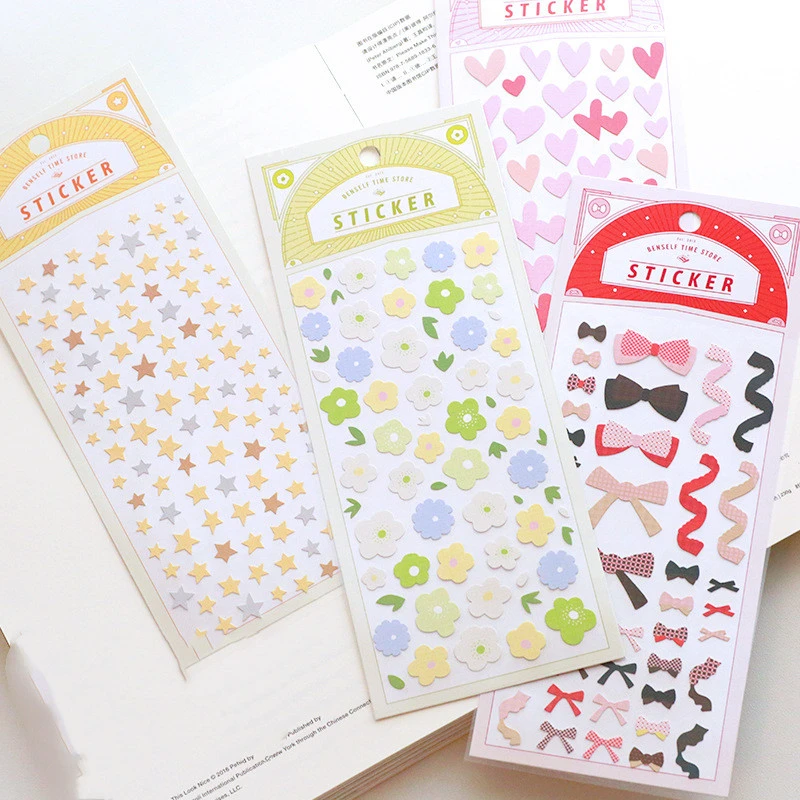 Fabric Print Everyday Elements Handwritten Collage Stickers