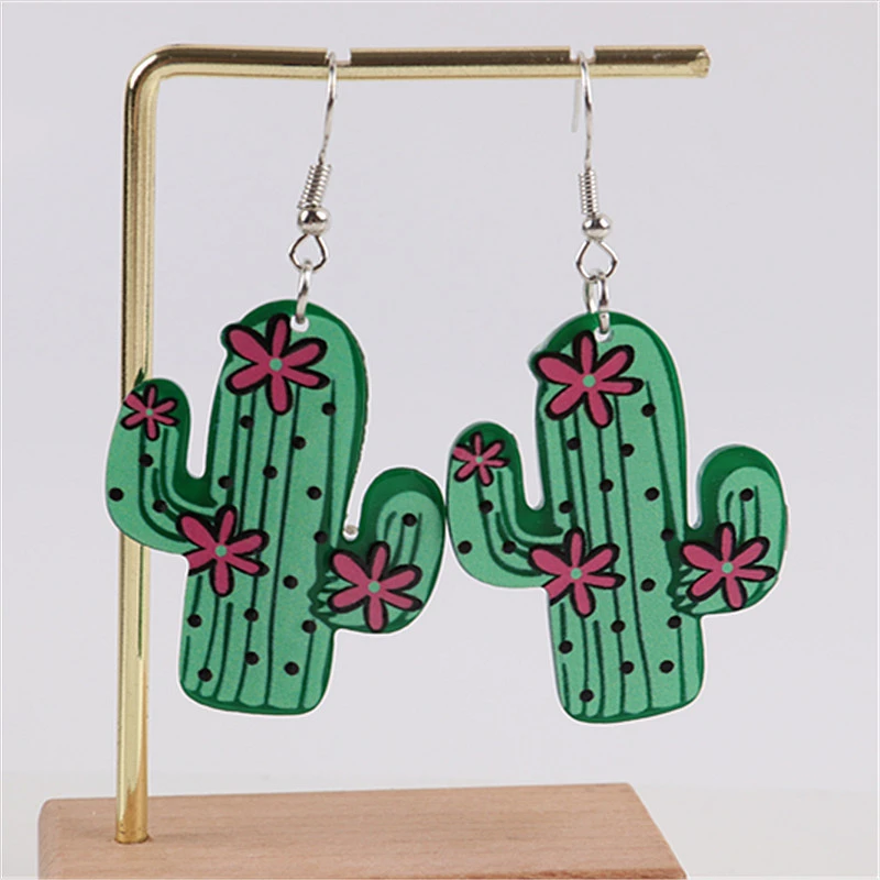 Women's Fashion Cactus Acrylic Earrings