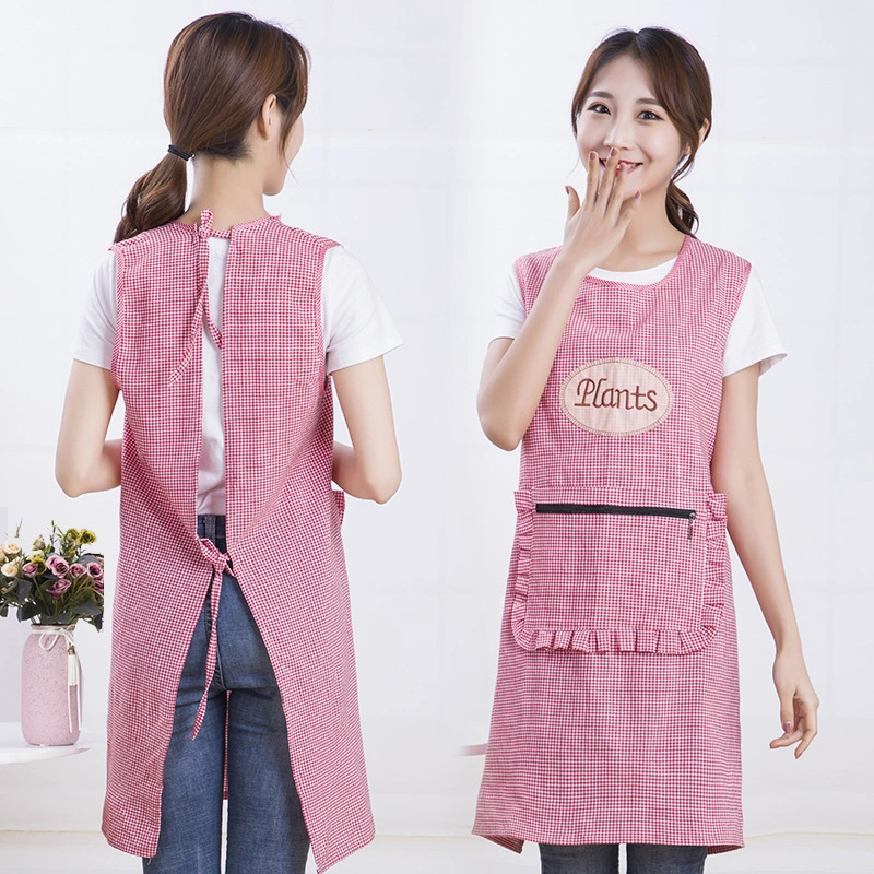 Women's Fashionable And Simple Kitchen Apron With Grease Protection