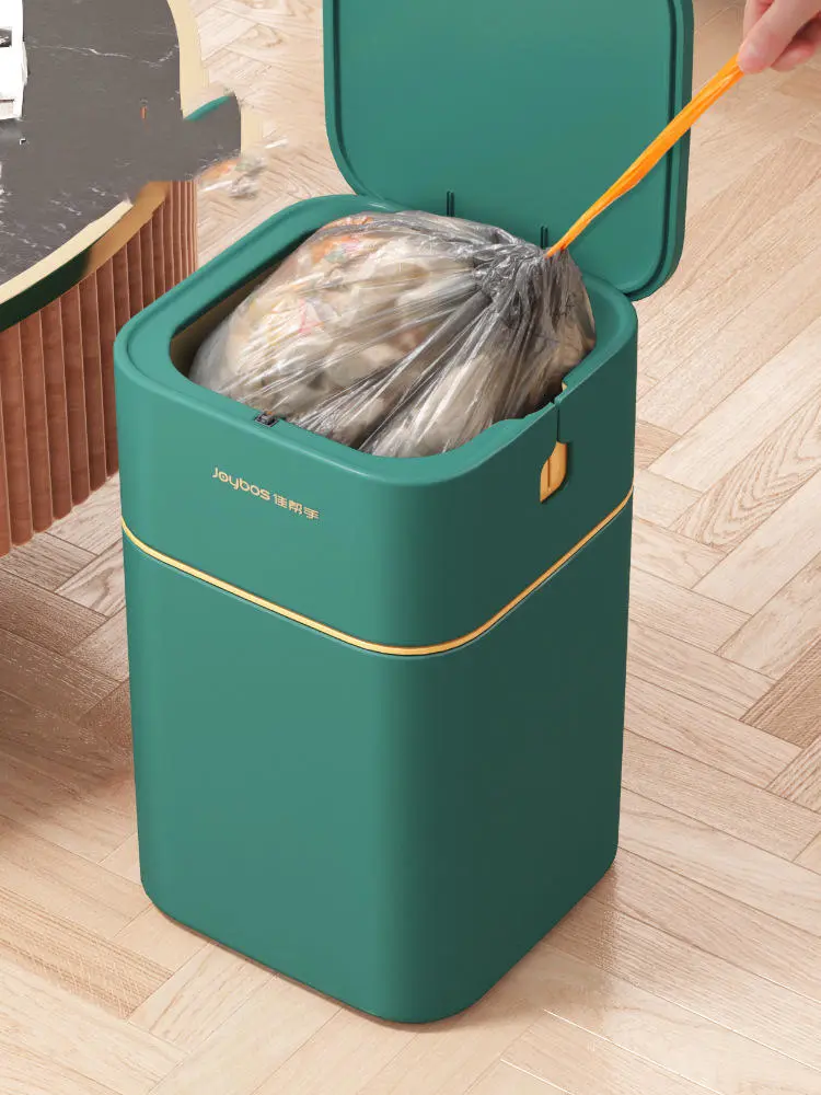 Garbage Bin Household Light Luxury With Lid Living Room Toilet Kitchen Automatic Packing Paper Basket