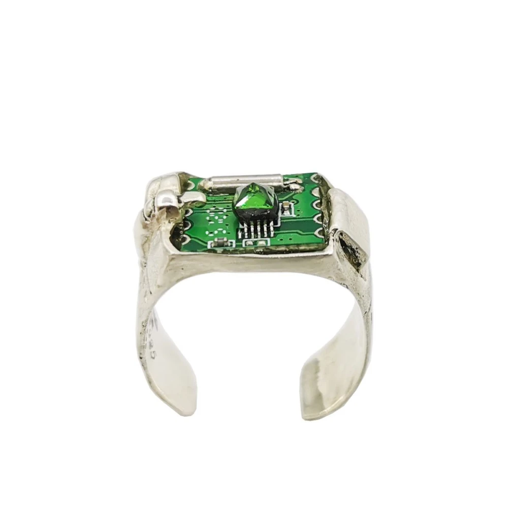 Emerald Future Mechanical Wind Circuit Ring