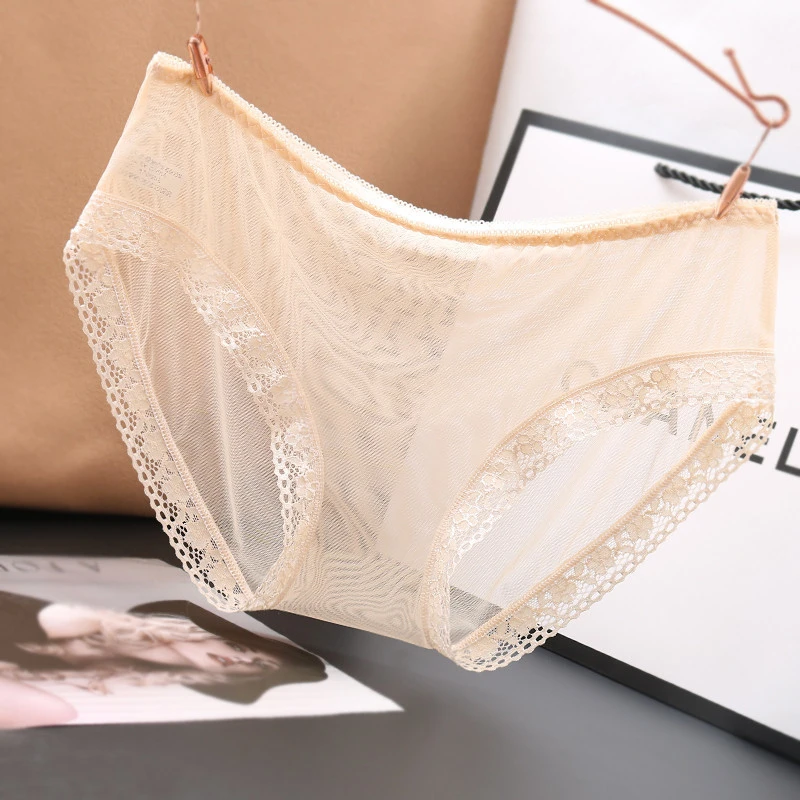 Sexy Ladies Panties Lace Edge Full Transparent Gear