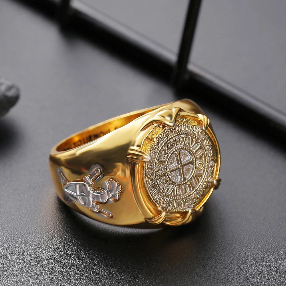 Men's Electroplated Valor Gold Coin Ring