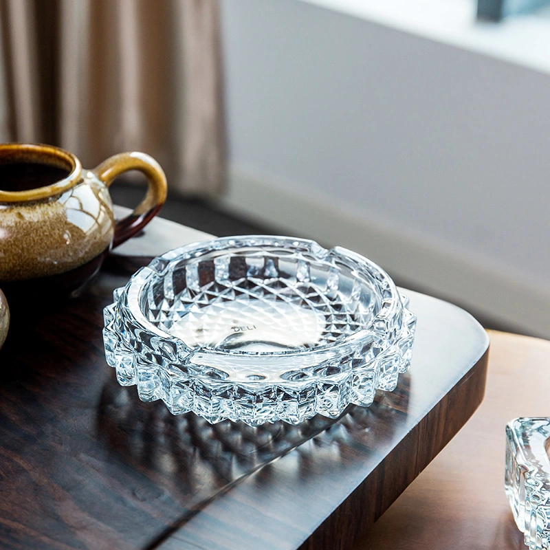 Crystal Glass Large Household Living Room Office Ashtray