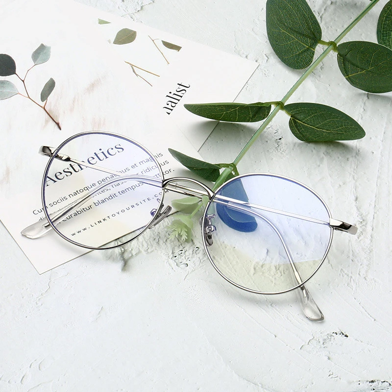 Anti-blue Light Circular Frame Flat Mirror