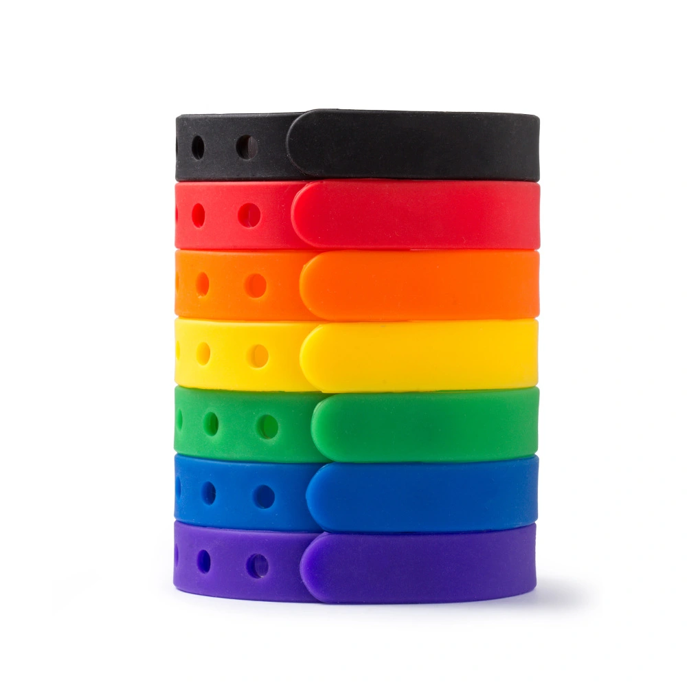 Blank Multicolor Adjustable Silicone Bracelet With Buckle