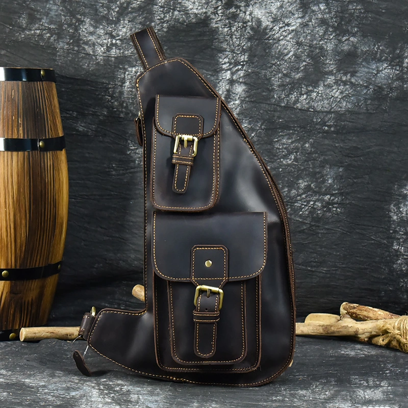 Men's Leather Large-capacity Chest Bag