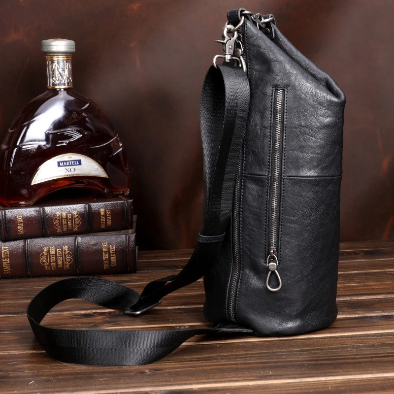 New Leather Men's Chest Bag Fashion Casual Riding Cross-body