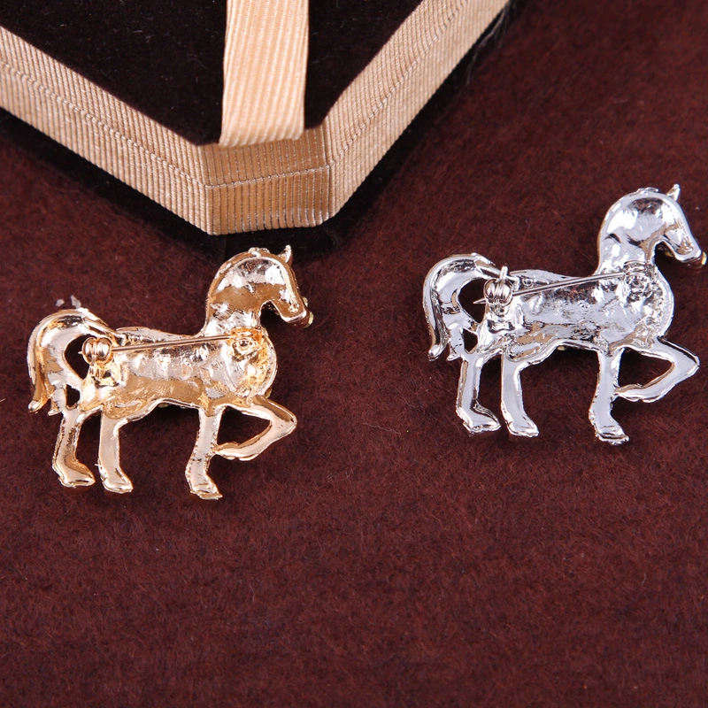 Fashion And Fully-jewelled Horse Animal Brooch Female Corsage