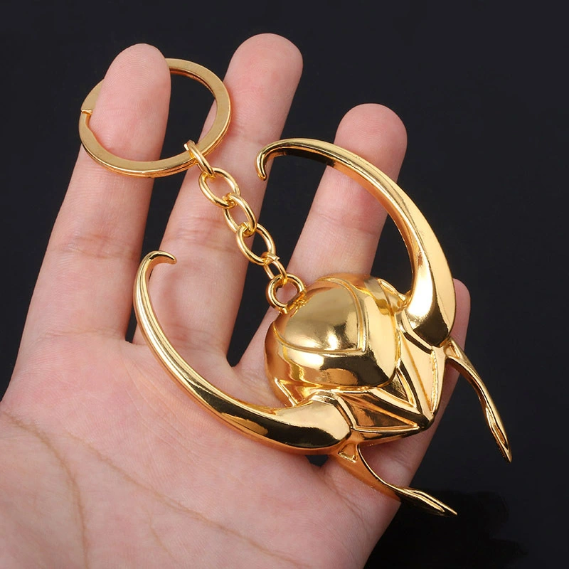 Gold Mask Helmet Keychain Men's Pendant Small Gift