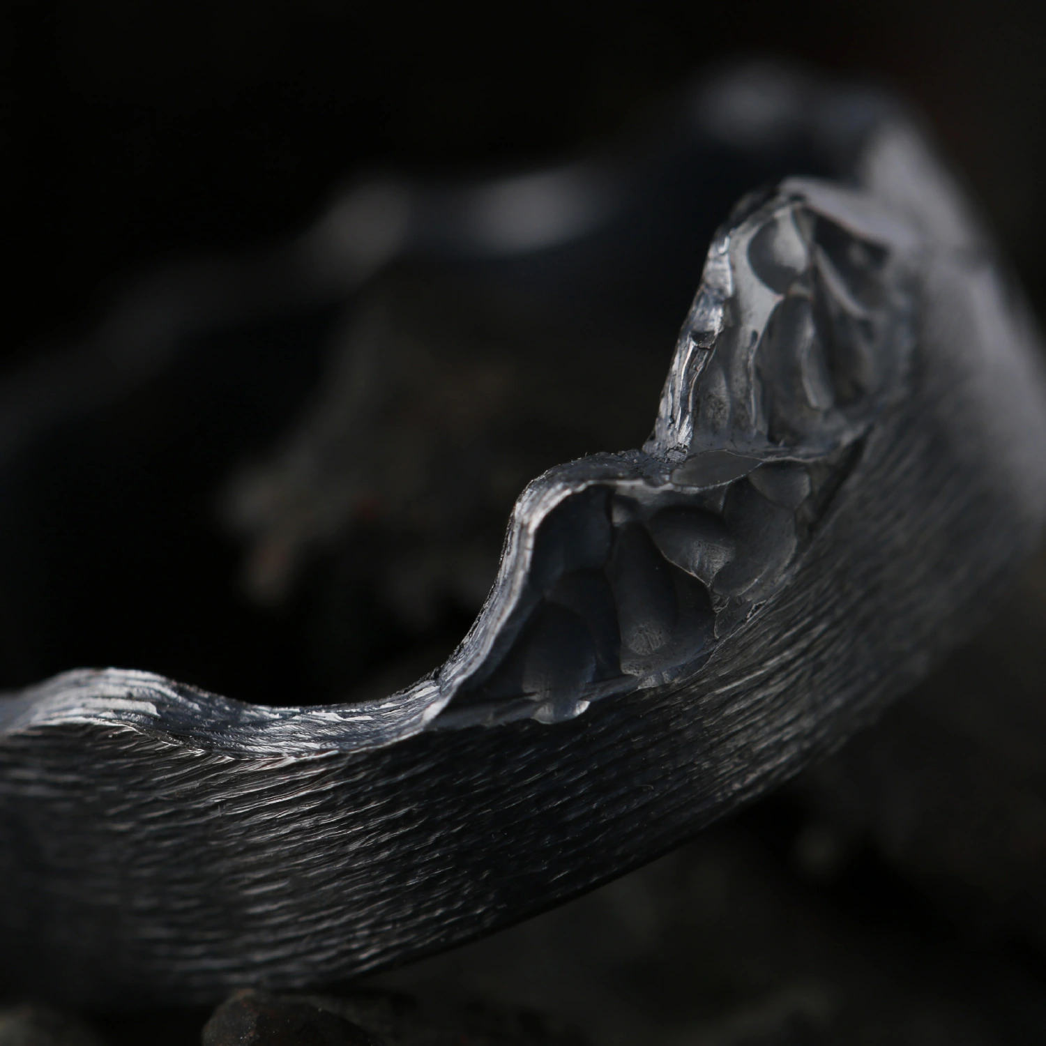 Vintage Vintage Textured Personalized Thai Silver Hand-carved Ring