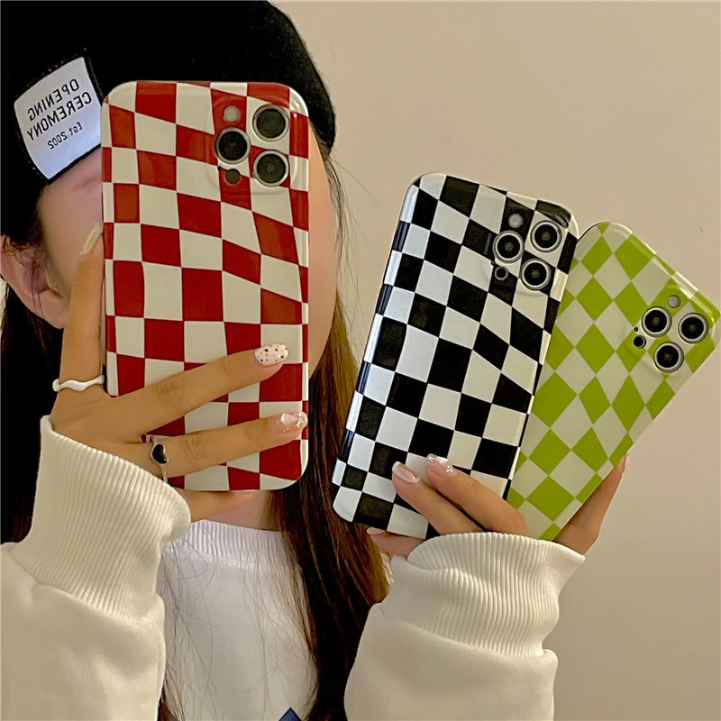 Ins Hanfeng Checkerboard Cell Phone Case