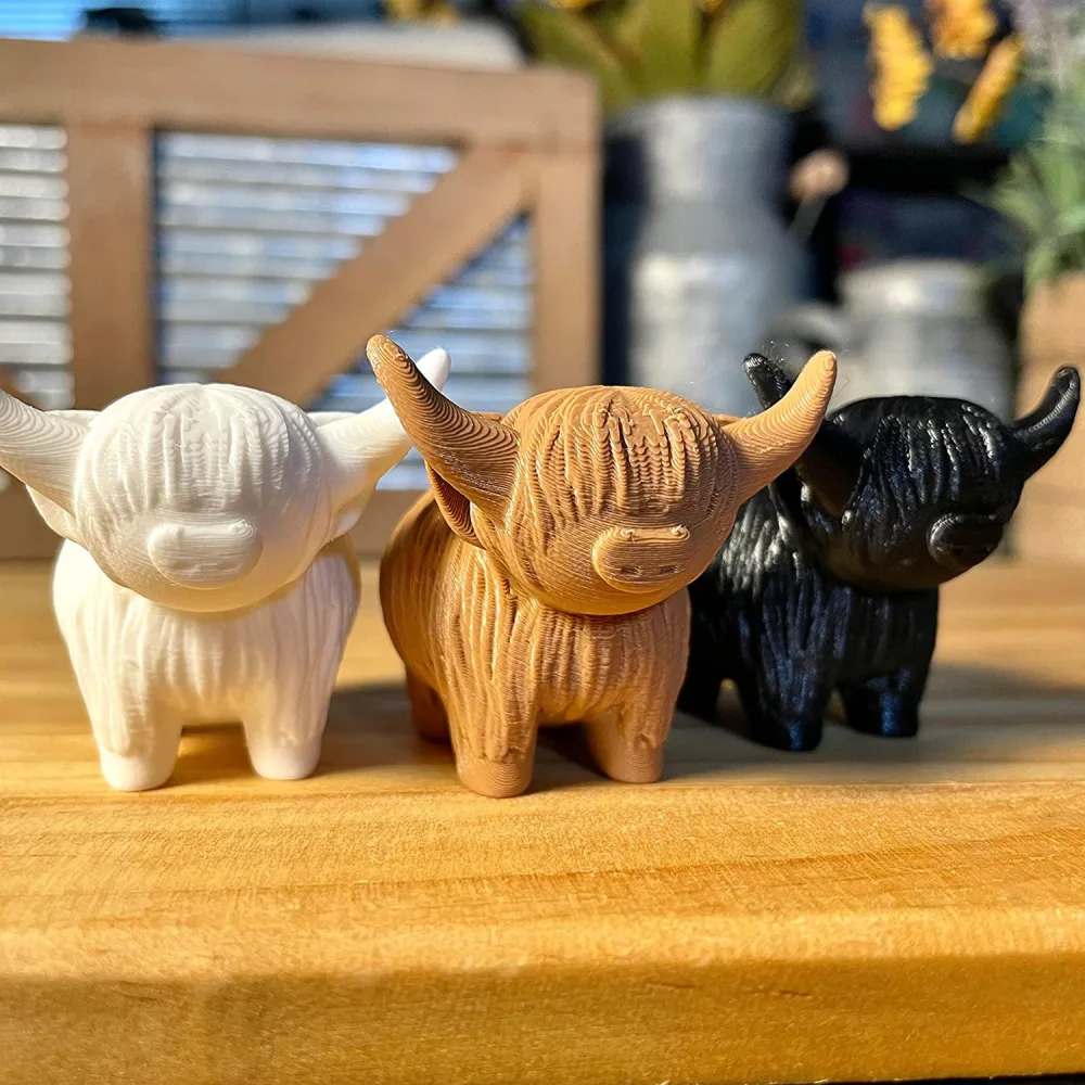 New Plastic Highland Cow Statue