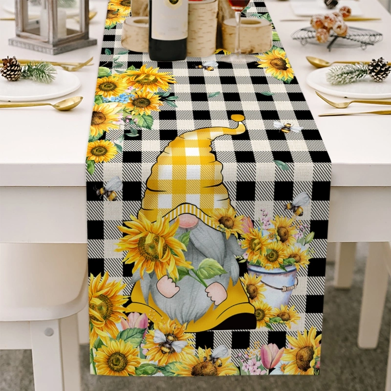 Bee Festival Cotton Linen Long Tablecloth