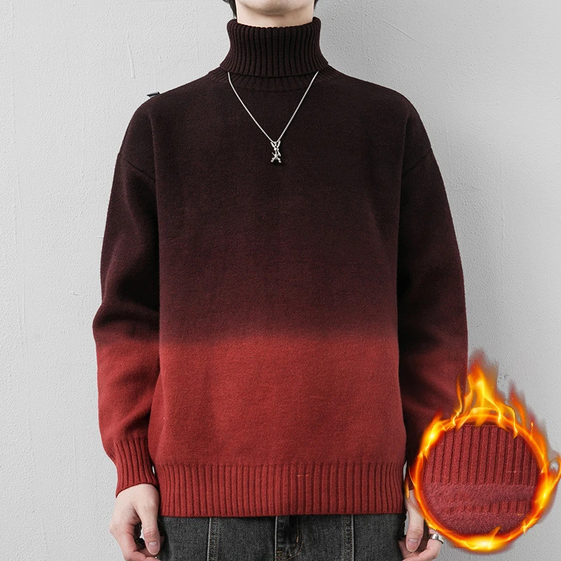 Men's Fashion Padded Turtleneck Gradient Jumper