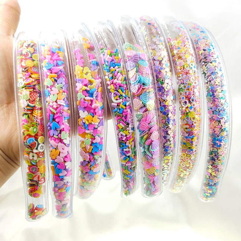 Quicksand Children's Transparent PVC Sequin Hair Hoop Children's Hair Accessories