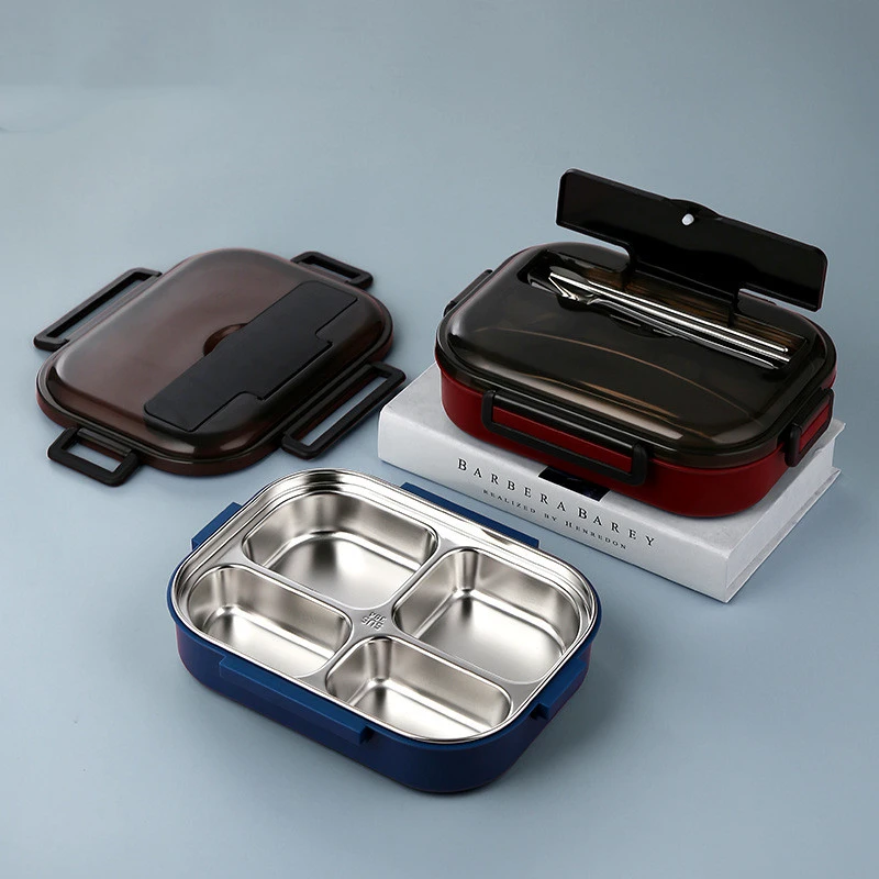 304 Stainless Steel Bento Box Special 4 Divisions Food Grade